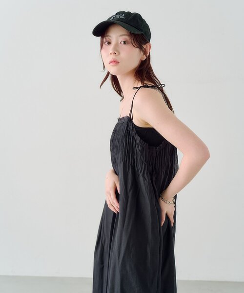 ワンピース 「低身長サイズ/2サイズ展開/前後2WAY」プリーツワッシャーワンピースの画像