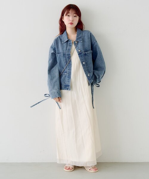 ワンピース 「低身長サイズ/2サイズ展開/前後2WAY」プリーツワッシャーワンピースの画像