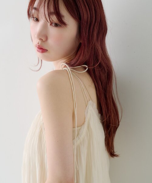 ワンピース 「低身長サイズ/2サイズ展開/前後2WAY」プリーツワッシャーワンピースの画像