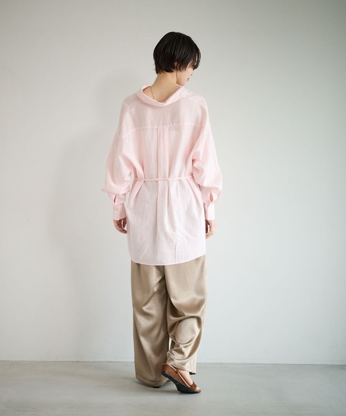 新品タグ付き ダーリッチ ウエストマークビッグシャツ ピンク S BAYFLOW（ベイフロー） ブラウス シャツ ウエストマークビッグシャツ