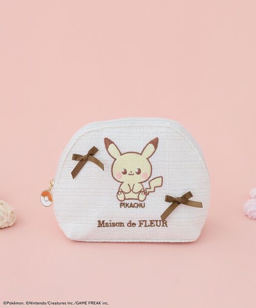 Maison de FLEUR（メゾンドフルール） ポーチ ツイードラウンドポーチ