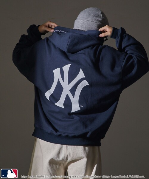 「MLB」 プルオーバーパーカー SMALL ブラック メンズ_画像8