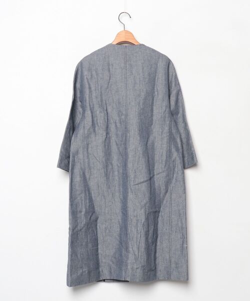 【美品】Theory ノーカラーコート ウール Sサイズ theory（セオリー） 」 ノーカラーコート S ブルー レディース