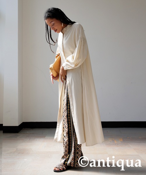「antiqua」 イージーパンツ P ブラック レディース_画像6