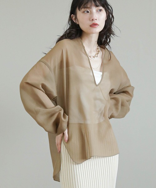 deres Dwight シアーブラウス　新品未使用 The rejoice ブラウス シャツ DEEPスリットシアーブラウス