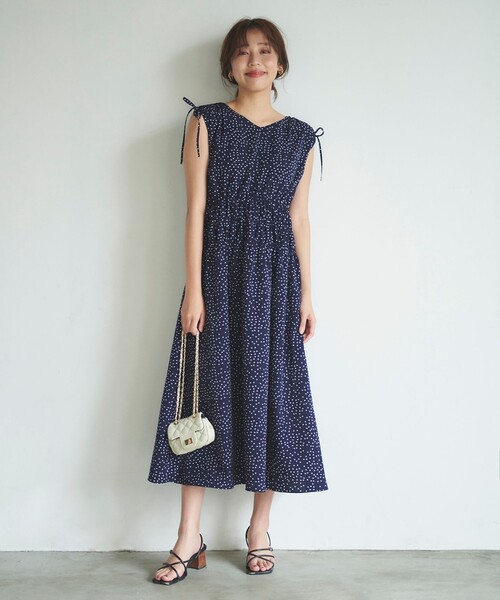 「Feroux」 ノースリーブワンピース 1 ネイビー レディース_画像6