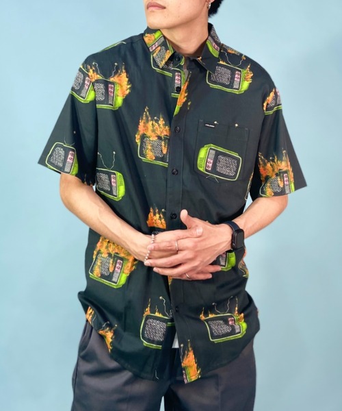 「VOLCOM」 半袖シャツ L ホワイト メンズ_画像5