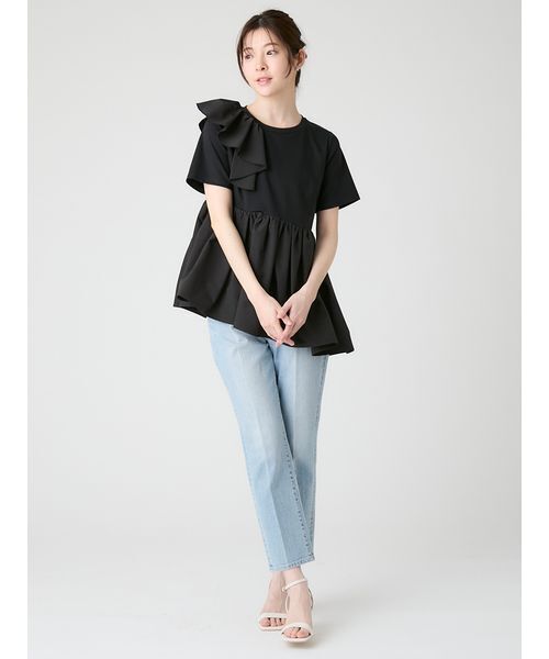 セルフォード2026SS現行アイテム★アシンメトリーカットチュニック CELFORD（セルフォード） tシャツ 半袖 アシンメトリーカット