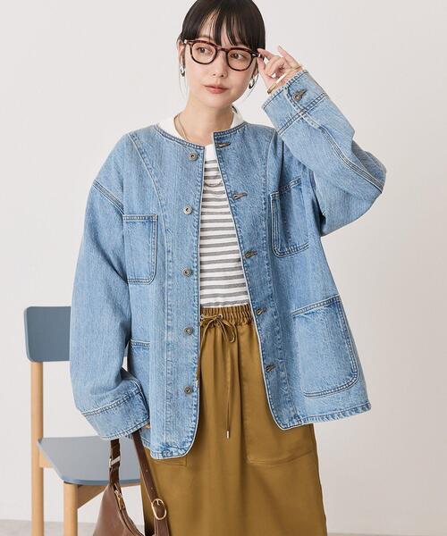 「AMERICAN HOLIC」 デニムジャケット M ライトインディゴブルー レディース_画像2