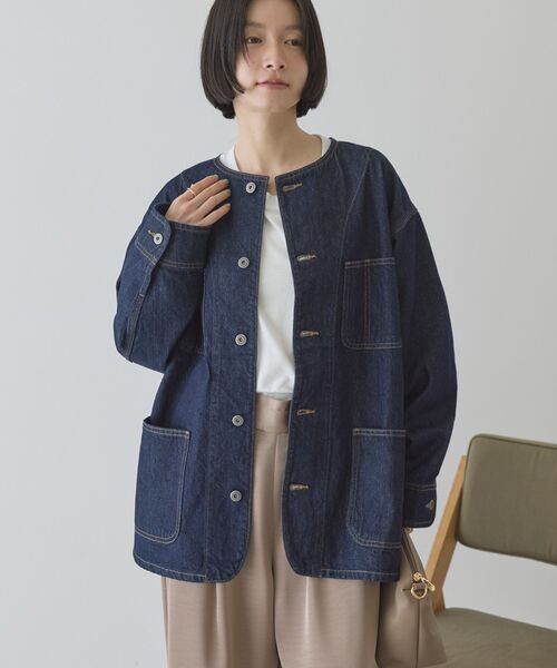 「AMERICAN HOLIC」 デニムジャケット M ライトインディゴブルー レディース_画像3