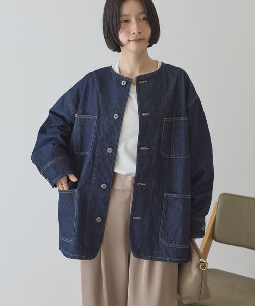 「AMERICAN HOLIC」 デニムジャケット M ライトインディゴブルー レディース_画像4