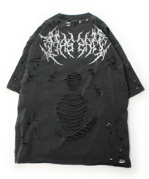 【GALFY】長袖Tシャツ ダメージ加工 刺繍 病みに染まりしロングスリーブＴ GALFY（ガルフィー） tシャツ GALFY/ガルフィー/病みに溶かされし大