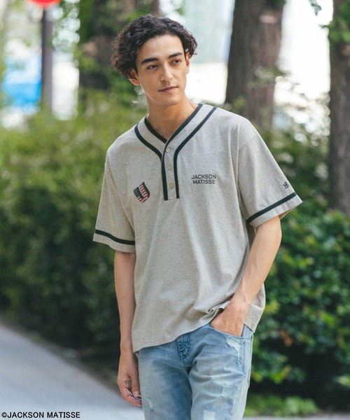 JACKSON MATISSE（ジャクソンマティス） ヘンリーネック tシャツ