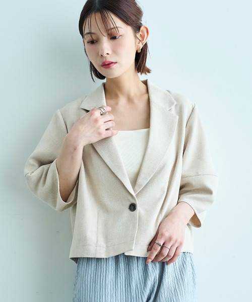 「mil」 テーラードジャケット S アイボリー レディース_画像6