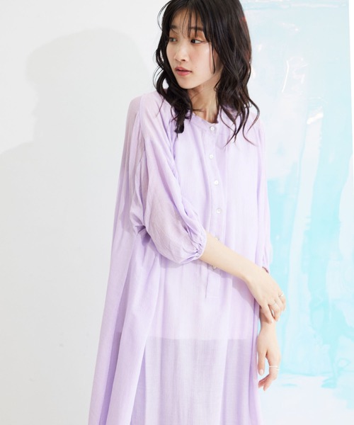 「Jayro」 7分袖ワンピース M ネイビー レディース_画像2