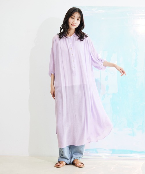 「Jayro」 7分袖ワンピース M ネイビー レディース_画像3