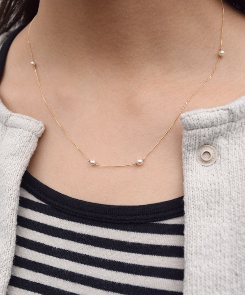 ネックレス パールランダムネックレス レディースの画像