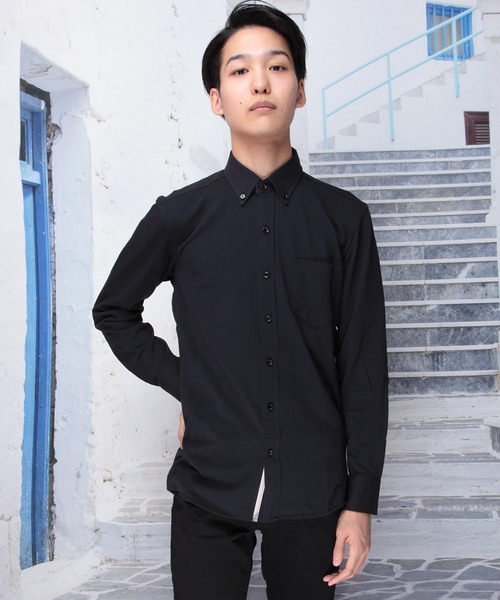 GARCONS ブラック透け感シャツ エックスガール X-girl フェイスオープンカラー クロップド