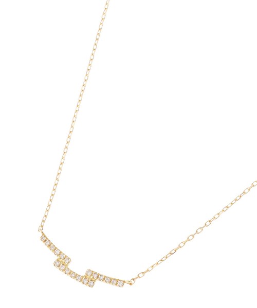 cocoshnik K18 ダイヤモンド ネックレス K18ダイヤモンド 爪留めスクエア ネックレス（ネックレス