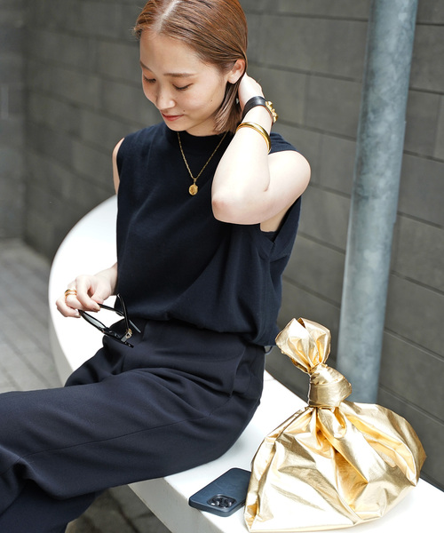 48 割引free レディース S Mサイズ相当 ブラック ネイビー柔らかな質感の ニット Ladycoat ノースリーブ プルオーバー ニット セーター レディースファッション ファッションfree レディース S Mサイズ相当 ブラックネイビー Solcaloja Med Ec