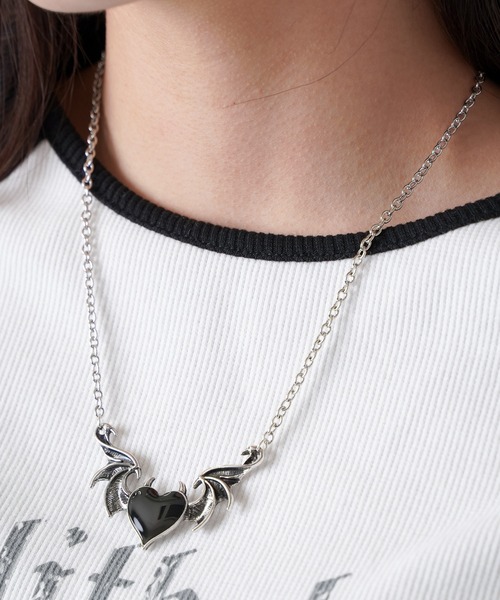 SPINNS（スピンズ） ネックレス ハート×バッドウィングモチーフ