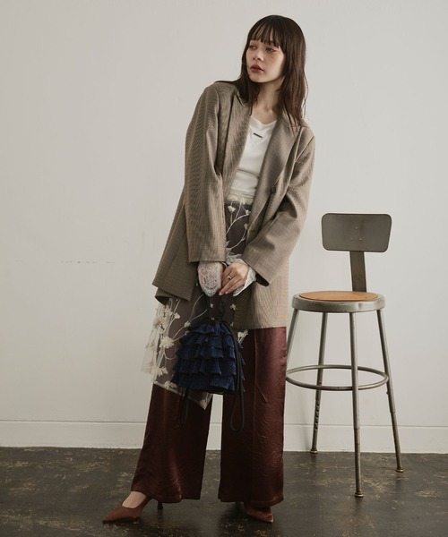 ハンドバッグ 「新色・再入荷」ラメプリーツフリル巾着バッグ