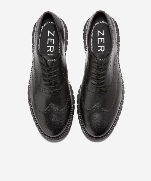 【新品未使用】コールハーン ゼロラウンド ウィングチップ ローファー 黒23.0 4.ゼログランド ローファー mens. 0.0 | COLE_HAAN