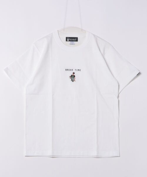 JUGLANS tシャツ 「BIRTHREAD」フレーズ刺繍6.2oz半袖Tシャツ