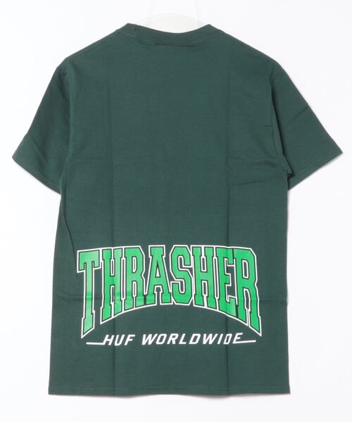 ★国内在庫/即発可*HUF×Thrasher*HIGH-POINロゴプリントTシャツ HUF tシャツ /HUF × THRASHER/HIGH POINT TEE メンズ レディース
