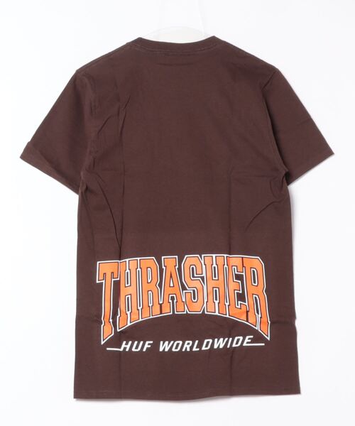 ★国内在庫/即発可*HUF×Thrasher*HIGH-POINロゴプリントTシャツ HUF tシャツ /HUF × THRASHER/HIGH POINT TEE メンズ レディース