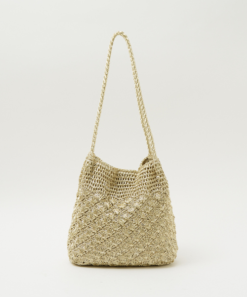 soeur トートバッグ ○SOEUR/マクラメメタリックトートバック