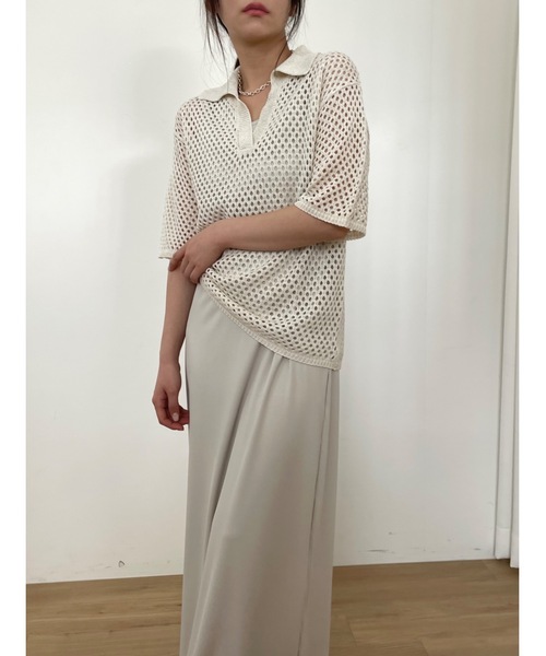 ポロシャツ ポロ 「DIDOT.」メッシュニットハーフポロ レディース Didot.showroom ポロシャツ ポロ 「DIDOT.」メッシュニット