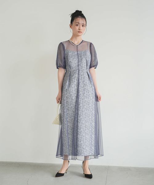 kaene ローズジャガード x チュールドレス kaene ドレス ローズジャガード×チュールドレス : ZOZOTOWN