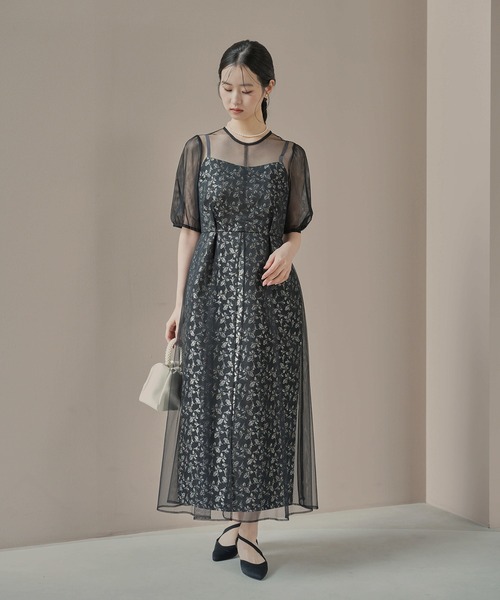 kaene ローズジャガード×チュールドレス kaene｜ローズジャガード×チュールドレス | Rakuten Fashion