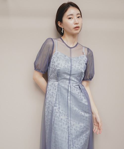 kaene ローズジャガード x チュールドレス kaene ドレス ローズジャガード×チュールドレス : ZOZOTOWN