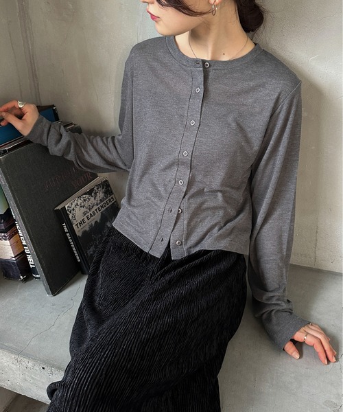 feepur カーディガン シアーリブカーディガン レディース