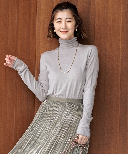 ニット セーター 「Oggi1月号/CLASSY.11月号掲載」スムージーコットン