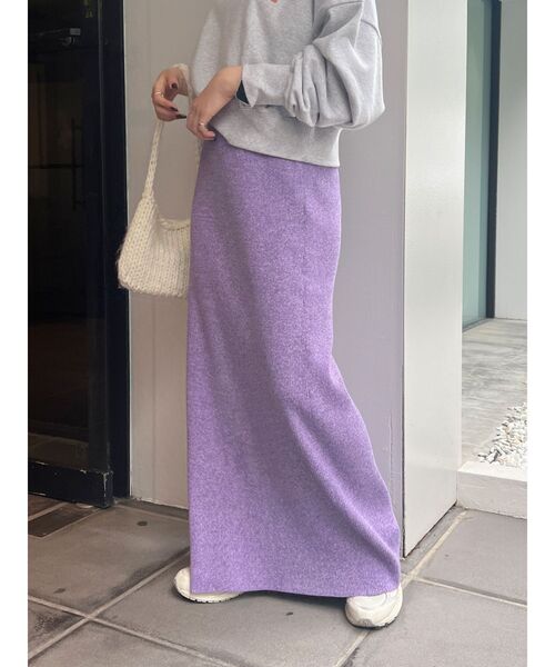 Ungrid スカート サイドスリットリブニットスカート : ZOZOTOWN Yahoo  