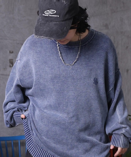 セーター ニット 「新色追加」 AW ヴィンテージライク ピグメント加工