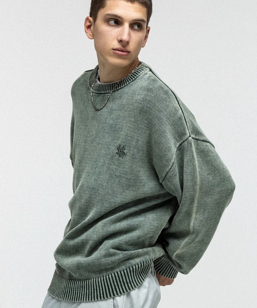 セーター ニット 「新色追加」 AW ヴィンテージライク ピグメント加工