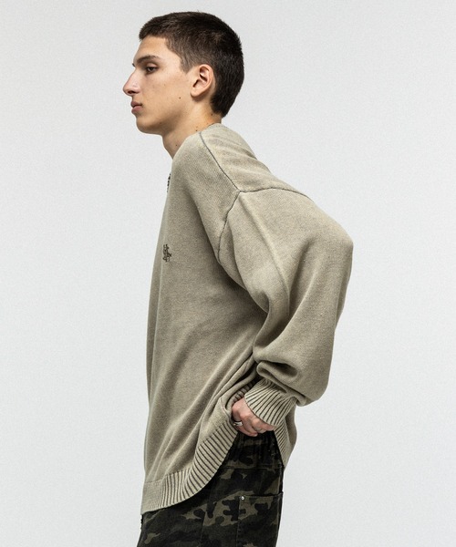 セーター ニット 「新色追加」 AW ヴィンテージライク ピグメント加工