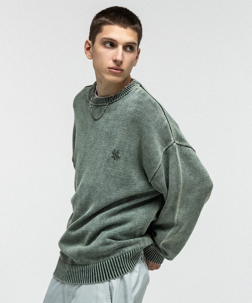 セーター ニット 「新色追加」 AW ヴィンテージライク ピグメント加工