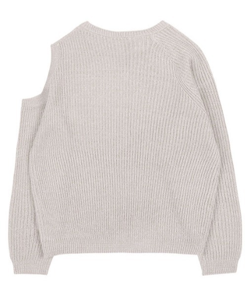 ニット セーター A'GEM/9 × .kom 「 FANCY CLUB/ファンシークラブ」 RIBBON ONE-SHOULDER KNIT/リボン FANCY CLUB ニット セーター A'GEM/9 × .kom 「 CLUB/ファンシー