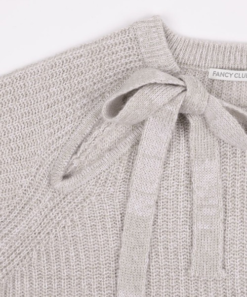 ニット セーター A'GEM/9 × .kom 「 FANCY CLUB/ファンシークラブ」 RIBBON ONE-SHOULDER KNIT/リボン FANCY CLUB ニット セーター A'GEM/9 × .kom 「 CLUB/ファンシー