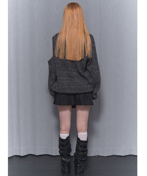 ニット セーター A'GEM/9 × .kom 「 FANCY CLUB/ファンシークラブ」 RIBBON ONE-SHOULDER KNIT/リボン FANCY CLUB ニット セーター A'GEM/9 × .kom 「 CLUB/ファンシー