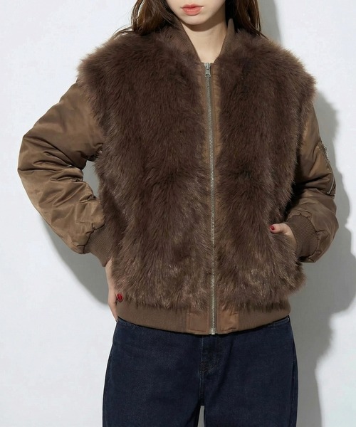 ファー付きジャンバー MAISON BREEZE reveur ma1 ma-1 「MAISON reveur」ファーシャギーMA-1