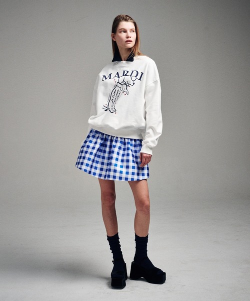 Mardi Mercredi スカート VOLUME MINI SKIRT MICADO GINGHAM