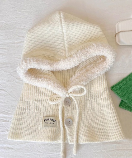 PEARLY GATES フード付きニットキャップ バラクラバ帽子 PEARLY GATES