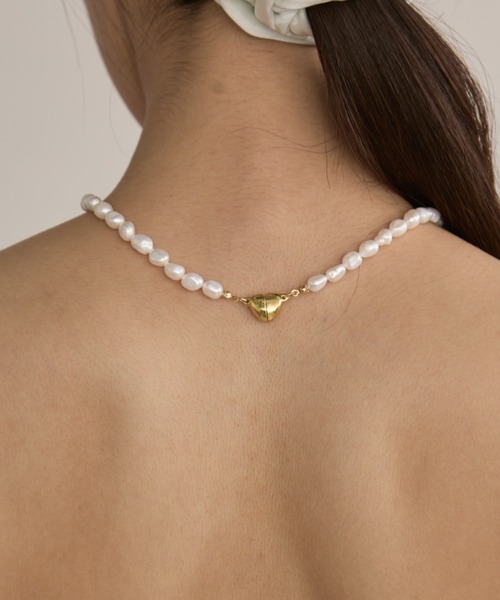 FUULLY STUDIO ネックレス ハートマグネット淡水パールネックレス