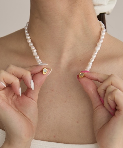 FUULLY STUDIO ネックレス ハートマグネット淡水パールネックレス